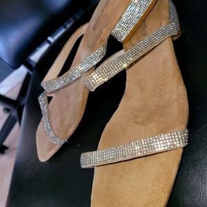 Never worn rhinestone encrusted sandals.